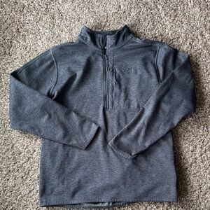 Men's Gray North Face Quarter-Zip Sweater